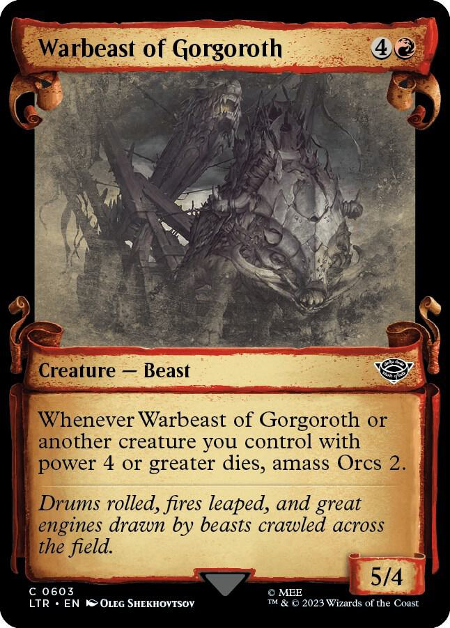 Warbeast of Gorgoroth (Showcase Scrolls) [Universes Beyond: The Lord of the Rings: Tales of Middle-earth] 603