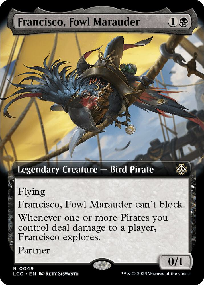 Francisco, Fowl Marauder (Extended Art) [Commander: The Lost Caverns of Ixalan] 49