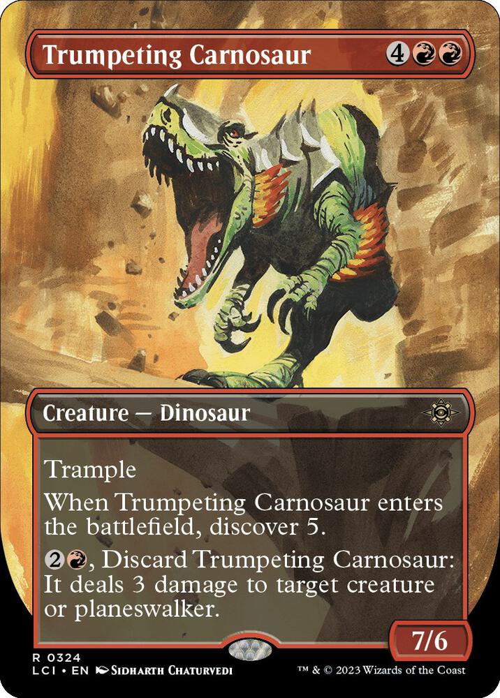 Trumpeting Carnosaur (Borderless) [The Lost Caverns of Ixalan] 324