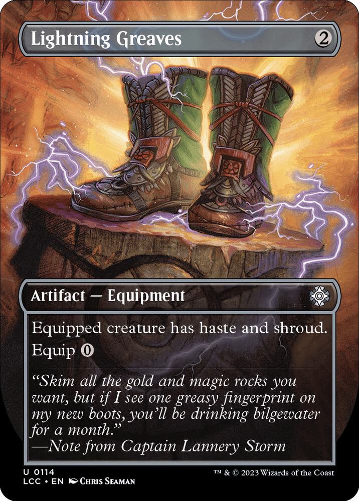 Lightning Greaves (Borderless) [Commander: The Lost Caverns of Ixalan] 114