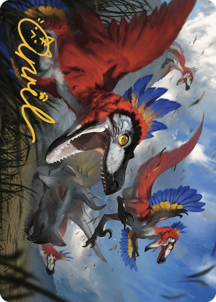 Wrathful Raptors Art Card (Gold-Stamped Signature) [Art Series: The Lost Caverns of Ixalan] 77
