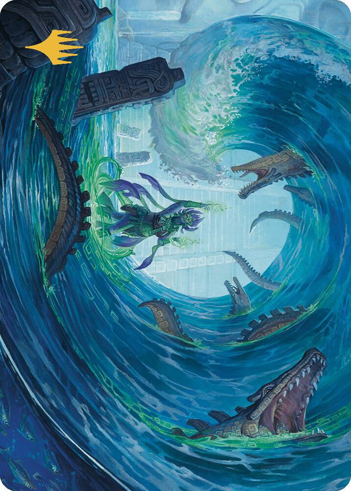 Wave Goodbye Art Card (Gold-Stamped Planeswalker Symbol) [Art Series: The Lost Caverns of Ixalan] 76
