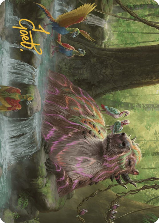 Basking Capybara Art Card (Gold-Stamped Signature) [Art Series: The Lost Caverns of Ixalan] 22