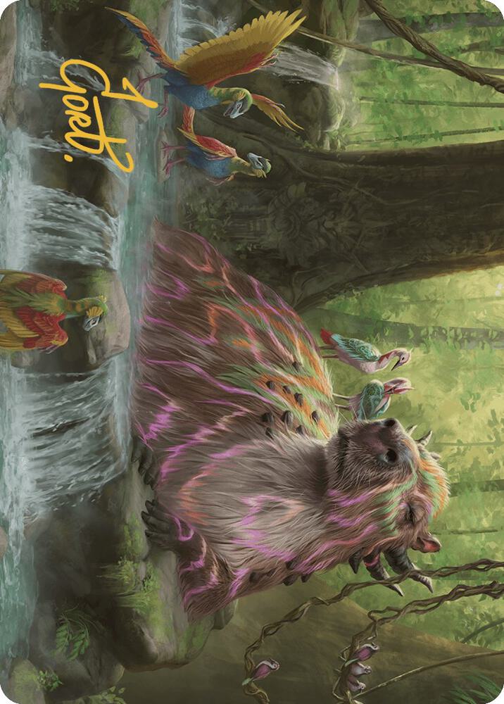 Basking Capybara Art Card (Gold-Stamped Signature) [Art Series: The Lost Caverns of Ixalan] 22