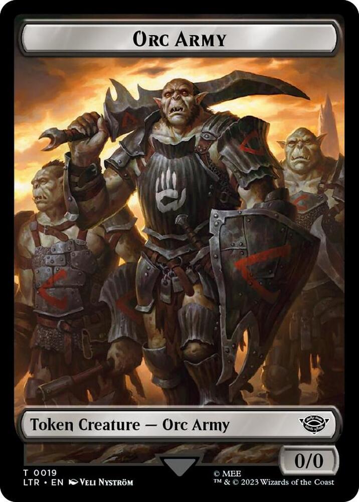 Orc Army (0019) // Food (0023) Double-Sided Token (Surge Foil) [Universes Beyond: The Lord of the Rings: Tales of Middle-earth] 19 // 23