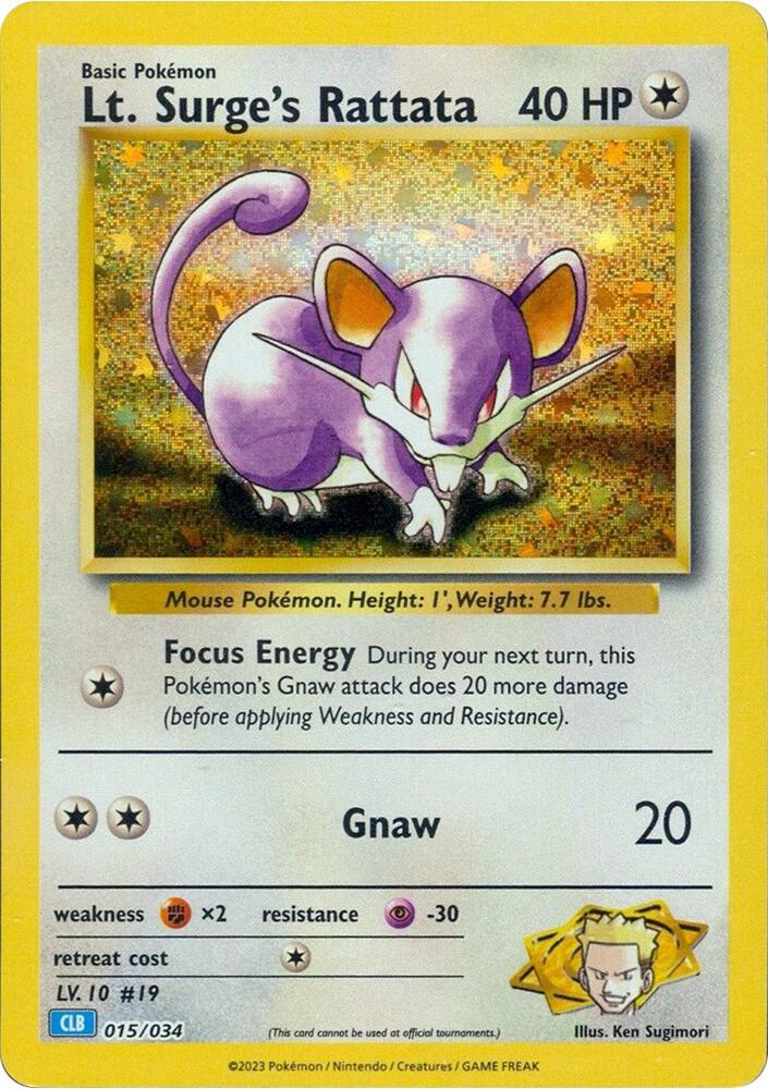 Lt. Surge's Rattata [Trading Card Game Classic] 015/034