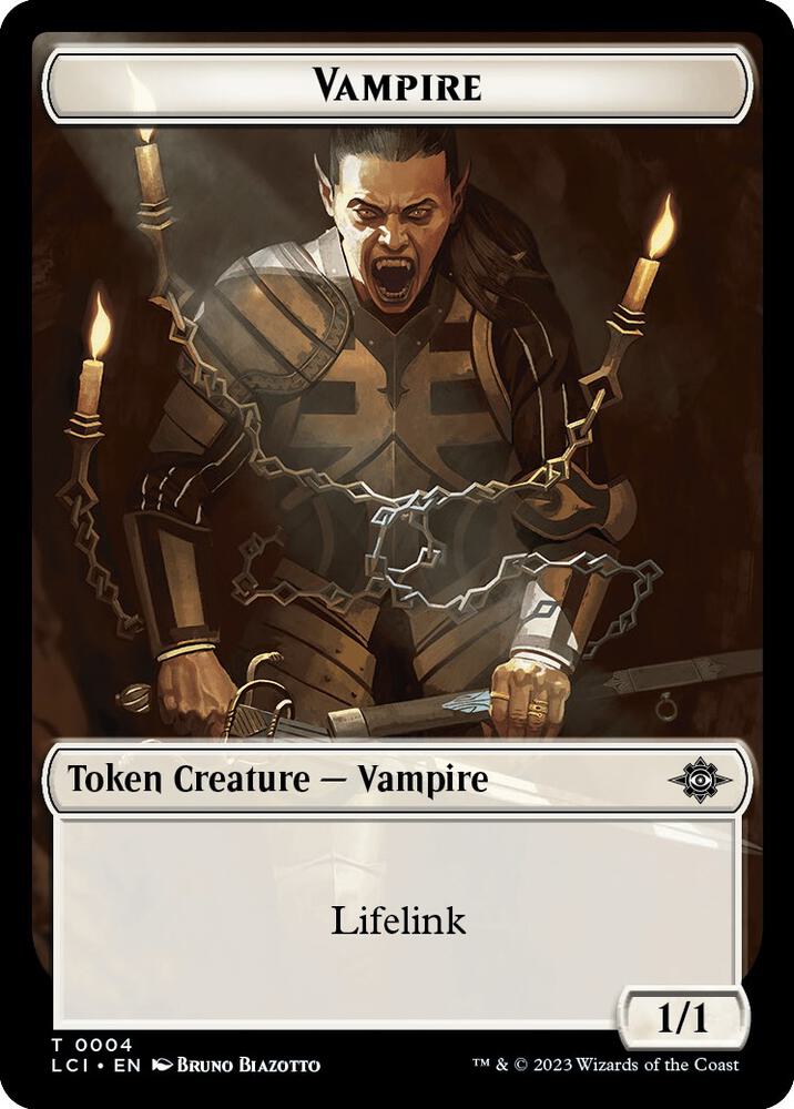 Vampire // Dinosaur (0009) Double-Sided Token [The Lost Caverns of Ixalan] 4 // 9