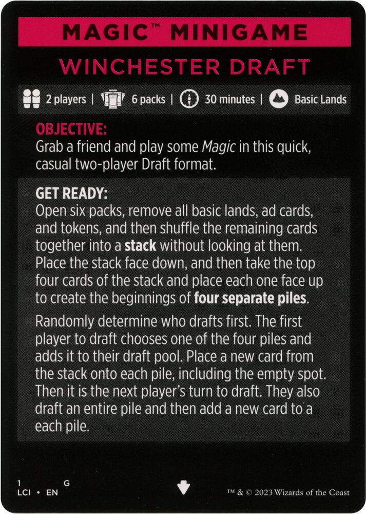 Magic Minigame: Winchester Draft [The Lost Caverns of Ixalan] 1