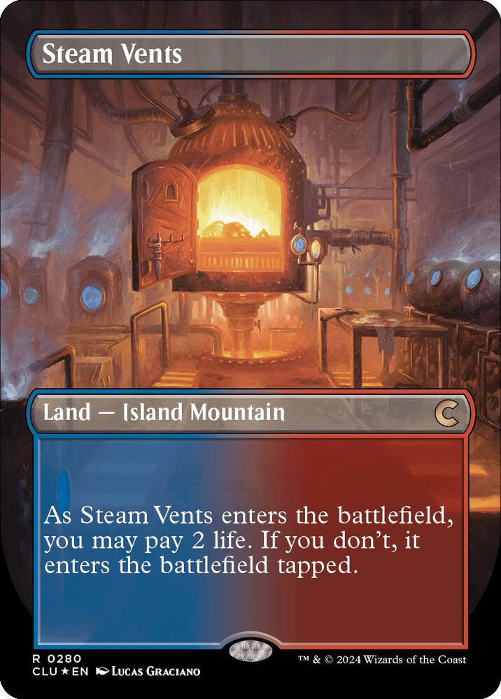 Steam Vents (Borderless) [Ravnica: Clue Edition] 280
