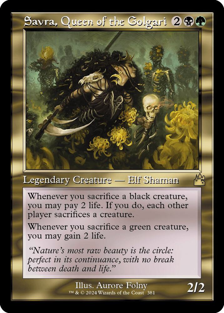 Savra, Queen of the Golgari (Retro Frame) [Ravnica Remastered] 381