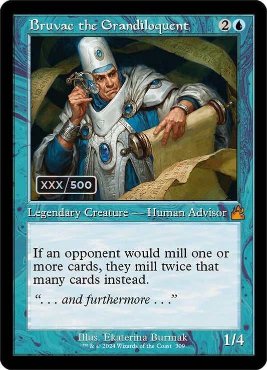 Bruvac the Grandiloquent (Retro Frame) (Serial Numbered) [Ravnica Remastered] 309