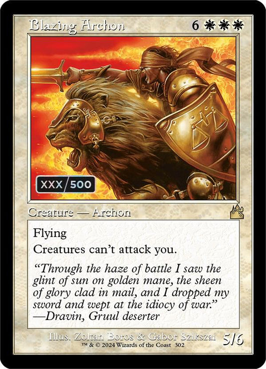 Blazing Archon (Retro Frame) (Serial Numbered) [Ravnica Remastered] 302