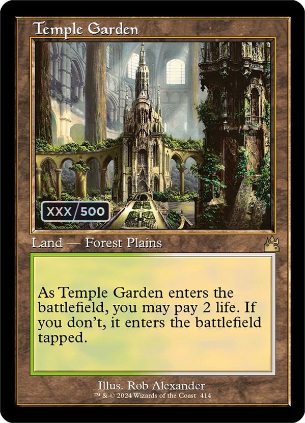 Temple Garden (Retro Frame) (Serial Numbered) [Ravnica Remastered] 414