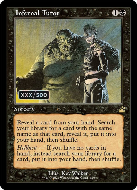 Infernal Tutor (Retro Frame) (Serial Numbered) [Ravnica Remastered] 326