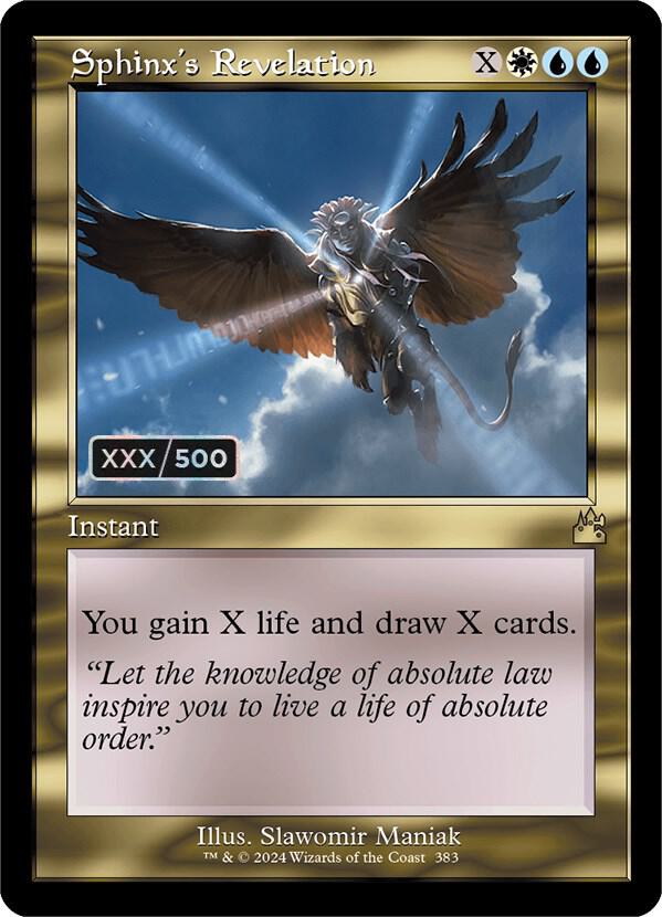 Sphinx's Revelation (Retro Frame) (Serial Numbered) [Ravnica Remastered] 383