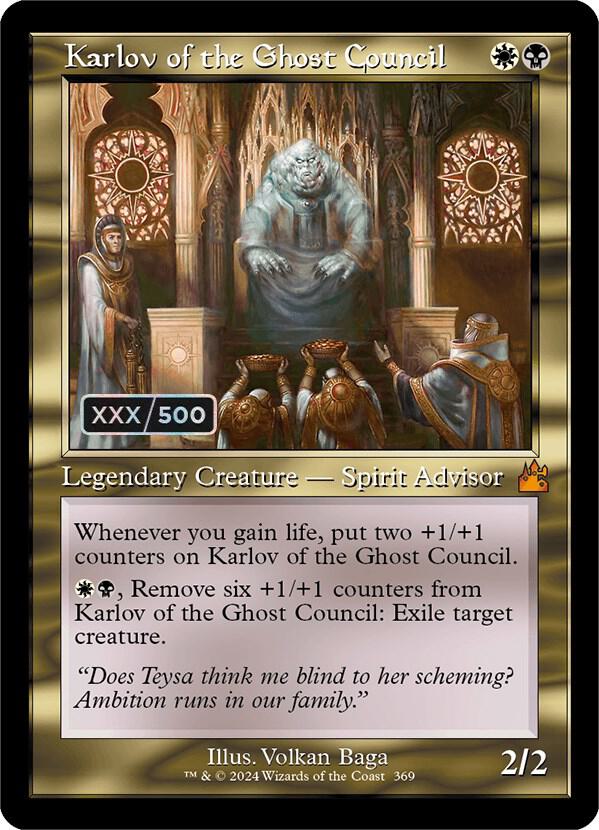 Karlov of the Ghost Council (Retro Frame) (Serial Numbered) [Ravnica Remastered] 369