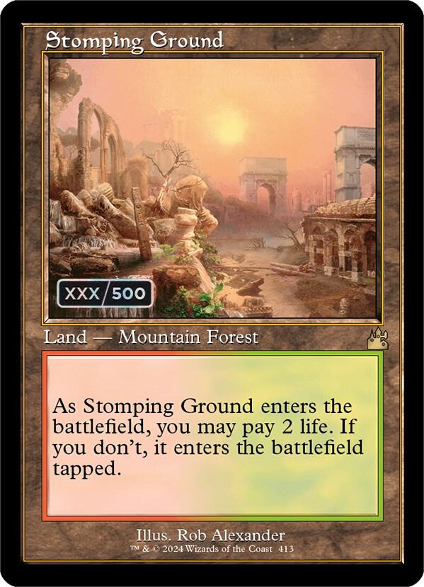 Stomping Ground (Retro Frame) (Serial Numbered) [Ravnica Remastered] 413