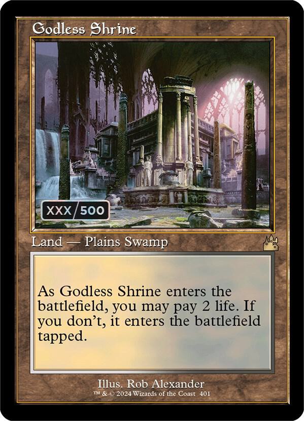 Godless Shrine (Retro Frame) (Serial Numbered) [Ravnica Remastered] 401