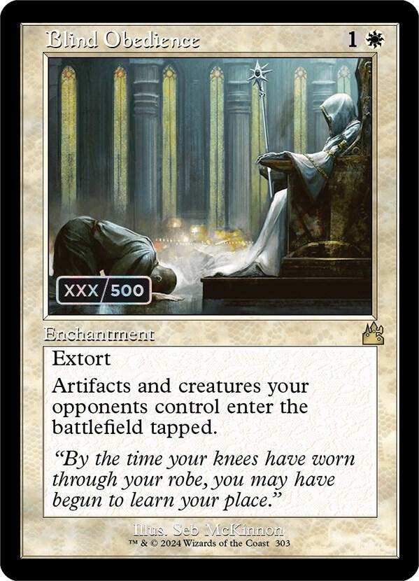 Blind Obedience (Retro Frame) (Serial Numbered) [Ravnica Remastered] 303