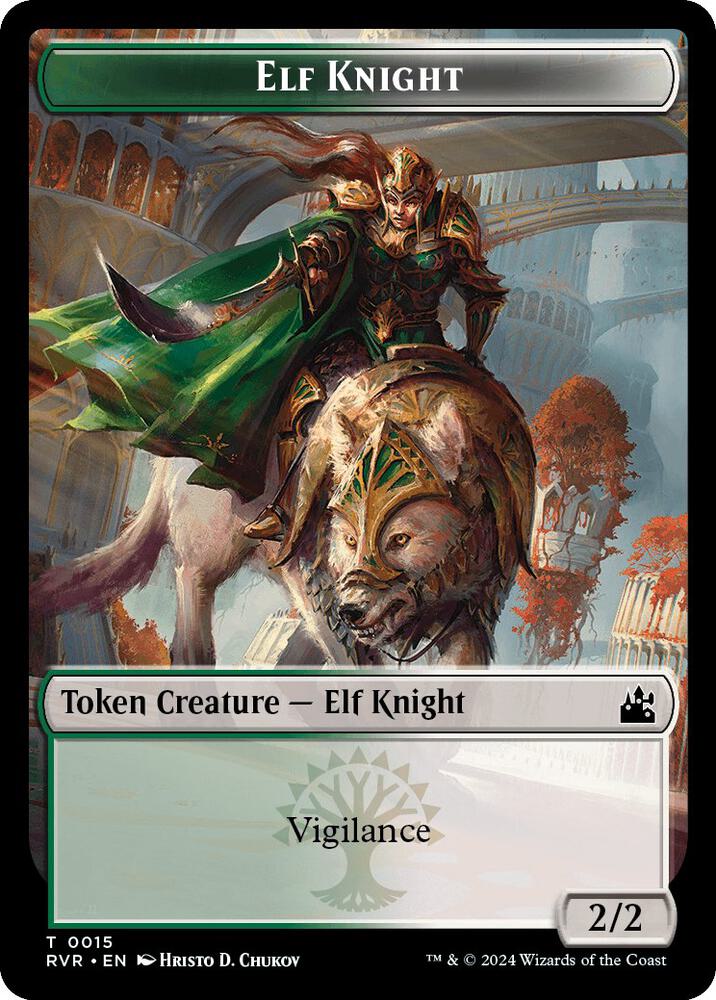 Elf Knight // Bird Illusion Double-Sided Token [Ravnica Remastered] 15 // 5