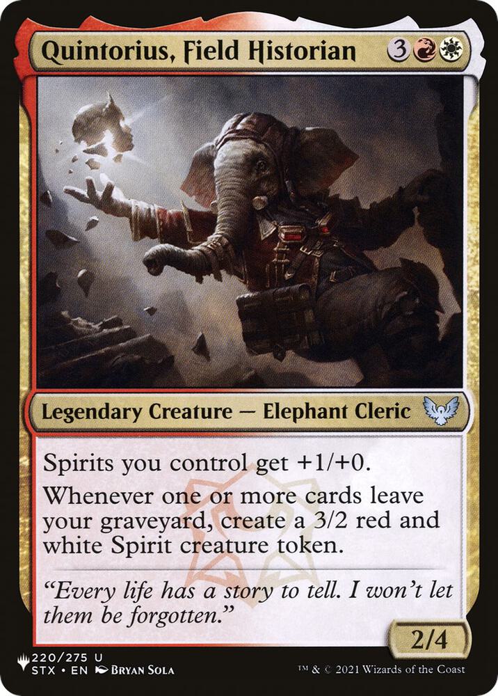 Quintorius, Field Historian [The List Reprints] 220/275