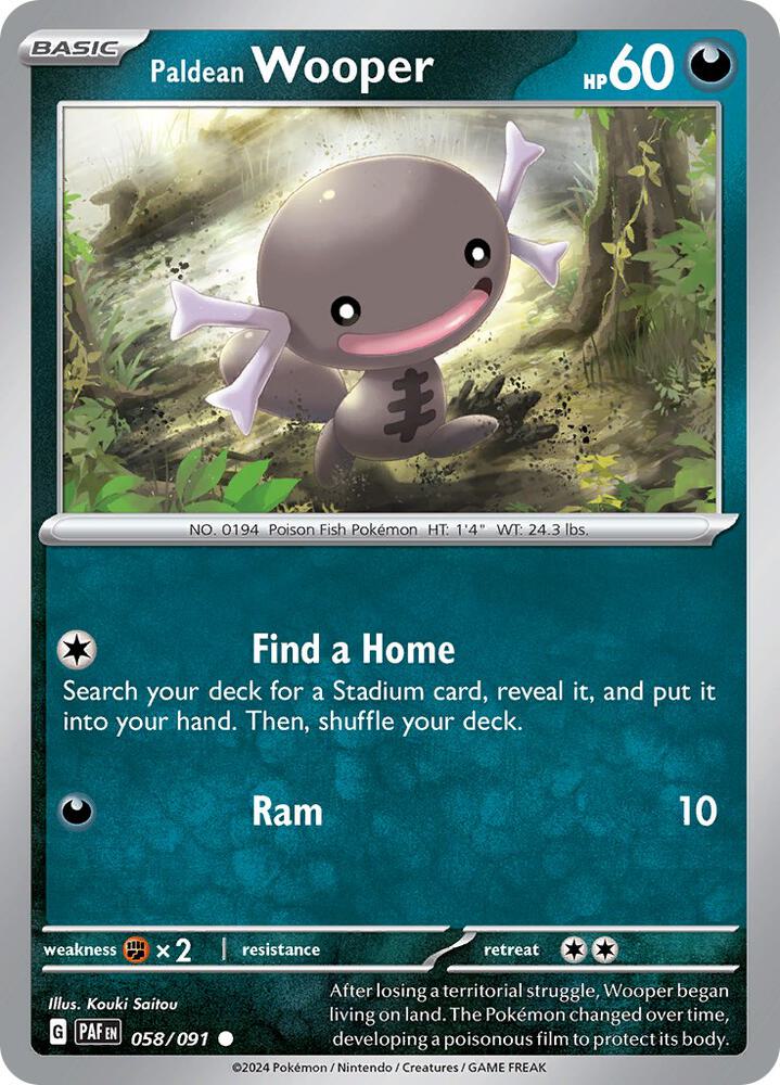 Paldean Wooper - 058/091 [SV: Paldean Fates] 058/091
