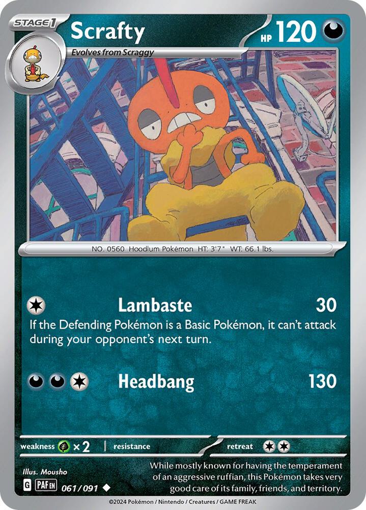 Scrafty [SV: Paldean Fates] 061/091