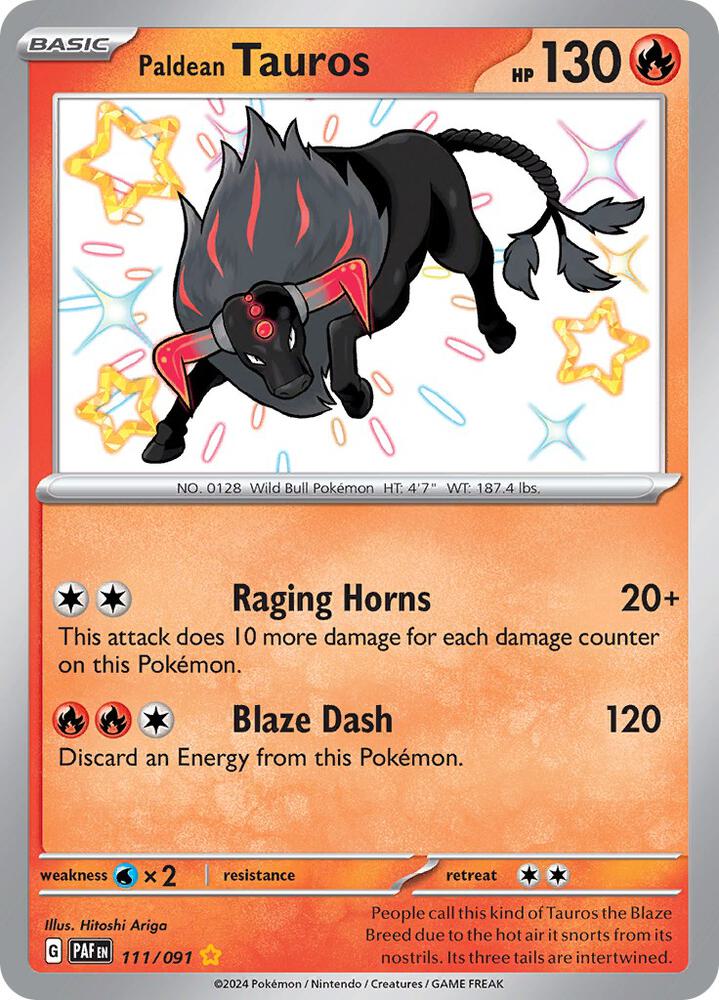 Paldean Tauros - 111/091 [SV: Paldean Fates] 111/091