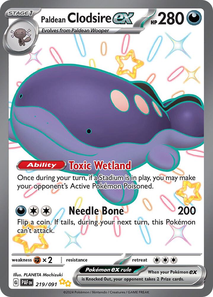 Paldean Clodsire ex - 219/091 [SV: Paldean Fates] 219/091