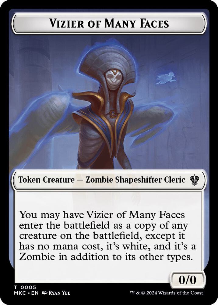Vizier of Many Faces // Zombie Double-Sided Token [Commander: Murders at Karlov Manor] 5 // 11