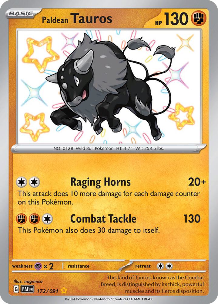 Paldean Tauros - 172/091 [SV: Paldean Fates] 172/091