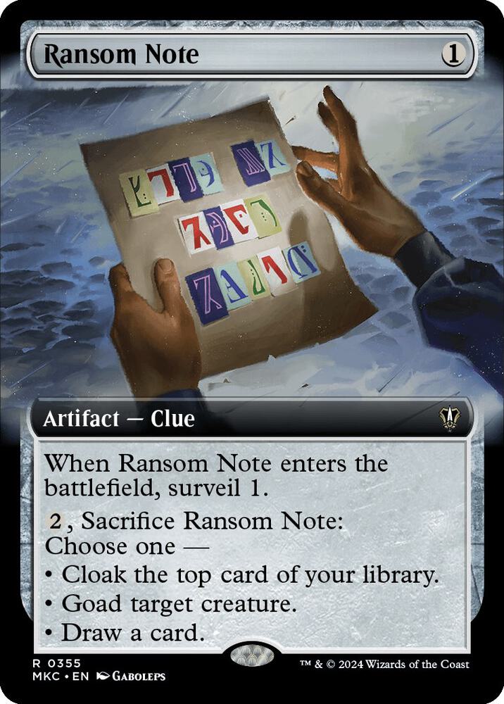 Ransom Note (0355) (Extended Art) [Commander: Murders at Karlov Manor] 355