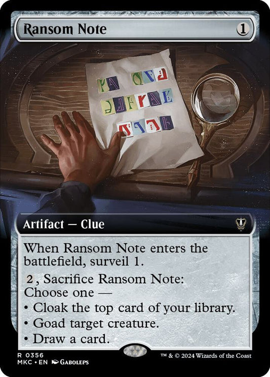 Ransom Note (0356) (Extended Art) [Commander: Murders at Karlov Manor] 356