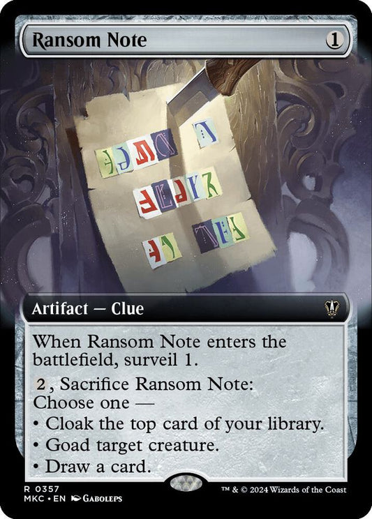 Ransom Note (0357) (Extended Art) [Commander: Murders at Karlov Manor] 357