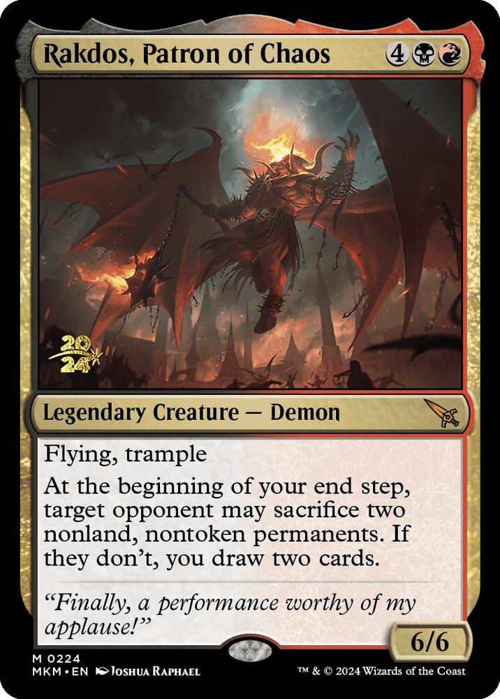 Rakdos, Patron of Chaos [Prerelease Cards] 224
