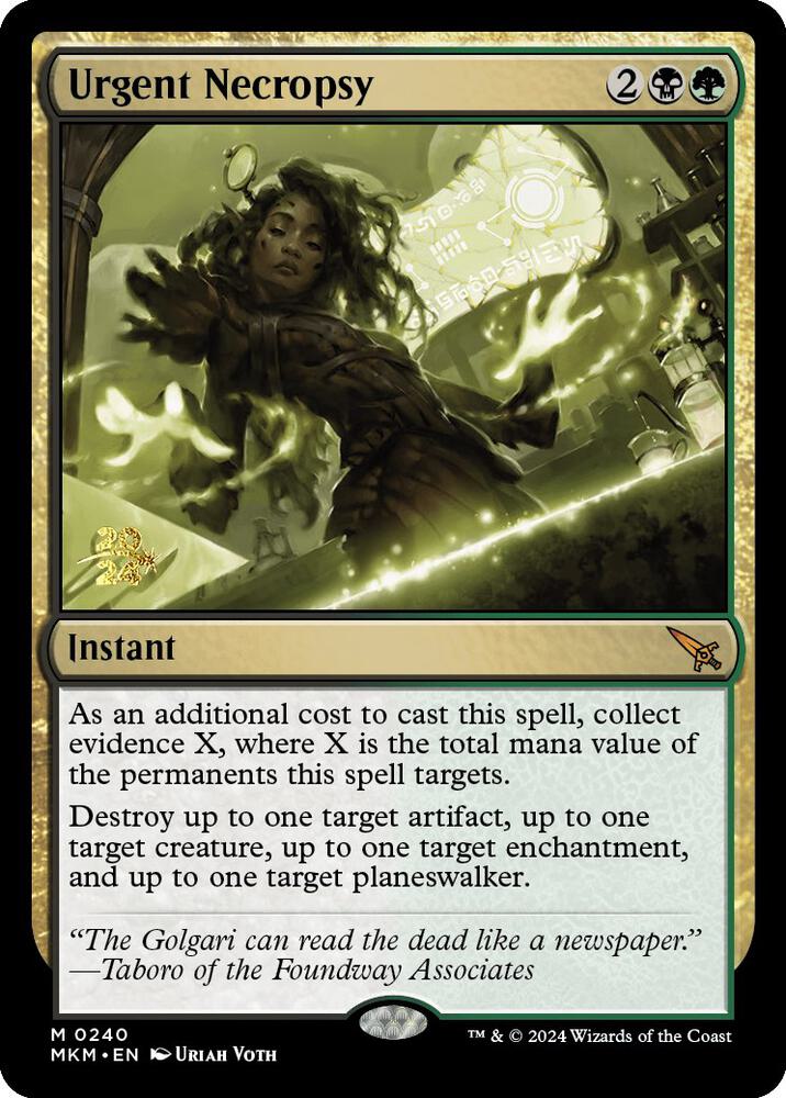 Urgent Necropsy [Prerelease Cards] 240