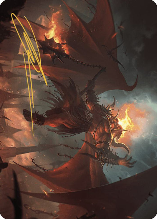 Rakdos, Patron of Chaos Art Card (22/49) (Gold-Stamped Signature) [Art Series: Murders at Karlov Manor] 22