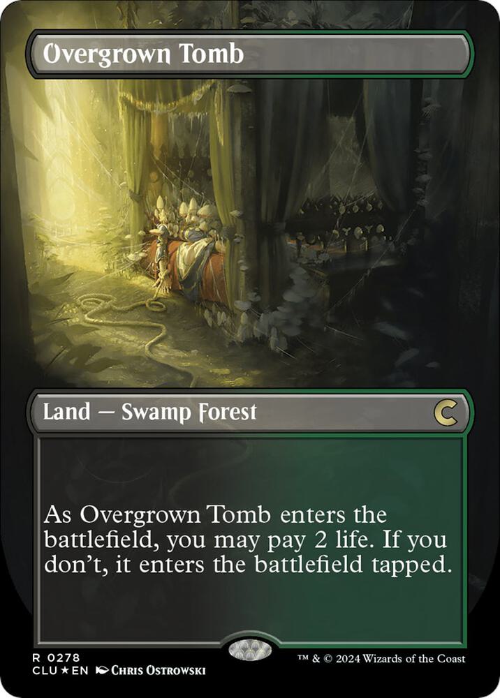 Overgrown Tomb (Borderless) [Ravnica: Clue Edition] 278