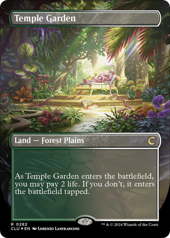 Temple Garden (Borderless) [Ravnica: Clue Edition] 282