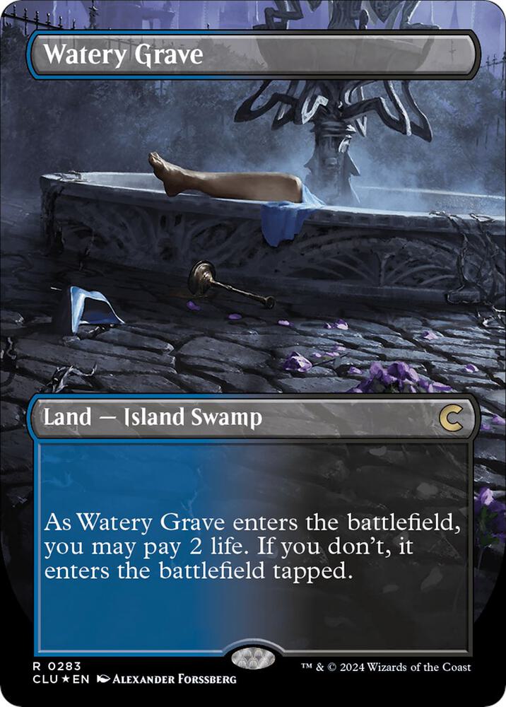 Watery Grave (Borderless) [Ravnica: Clue Edition] 283