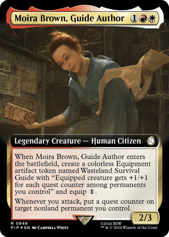 Moira Brown, Guide Author (Extended Art) (Surge Foil) [Universes Beyond: Fallout] 948