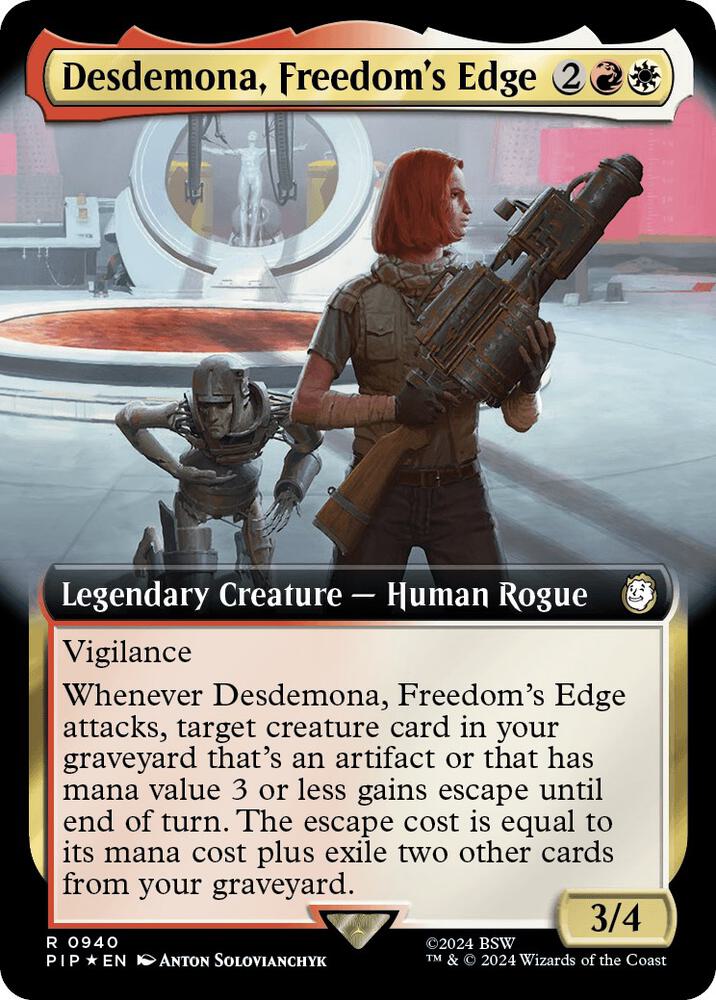Desdemona, Freedom's Edge (Extended Art) (Surge Foil) [Universes Beyond: Fallout] 940