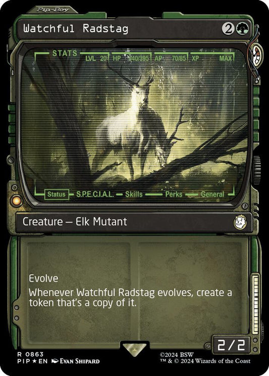 Watchful Radstag (Showcase) (Surge Foil) [Universes Beyond: Fallout] 863