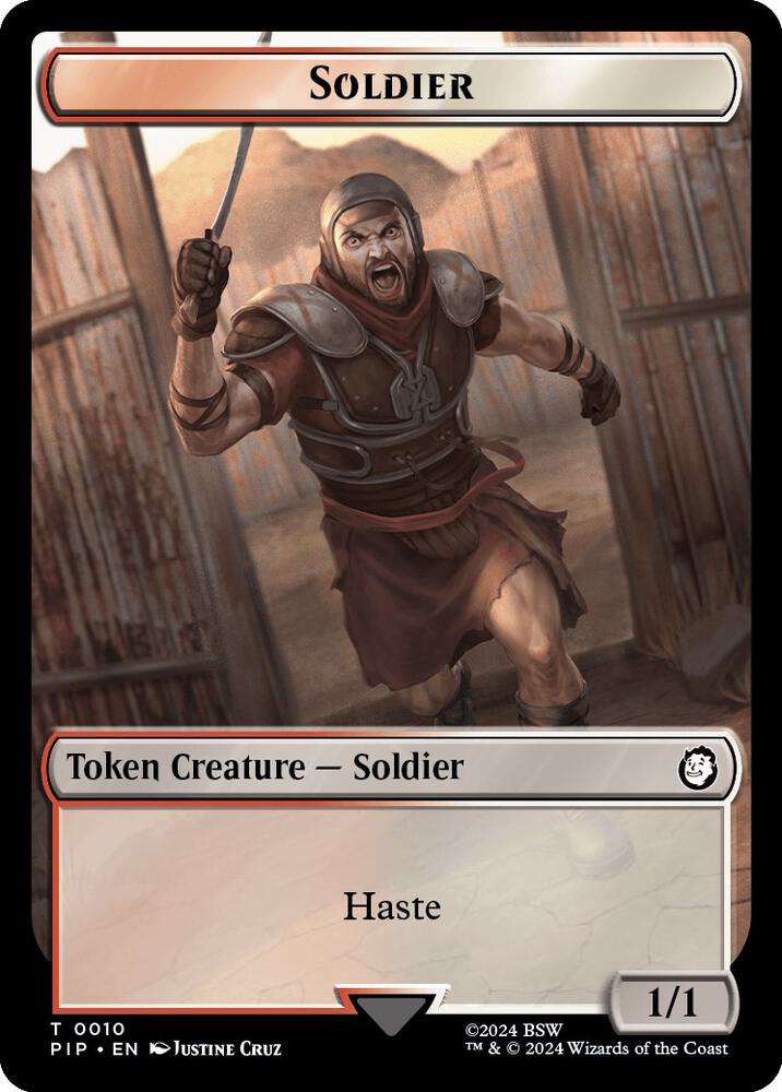 Soldier (0010) // Food (0012) Double-Sided Token [Universes Beyond: Fallout] 10 // 12