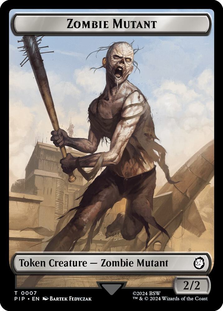 Zombie Mutant // Clue Double-Sided Token [Universes Beyond: Fallout] 7 // 11