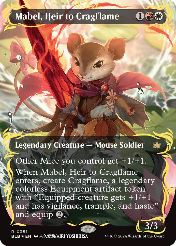 Mabel, Heir to Cragflame (Borderless) (Raised Foil) [Bloomburrow] 351
