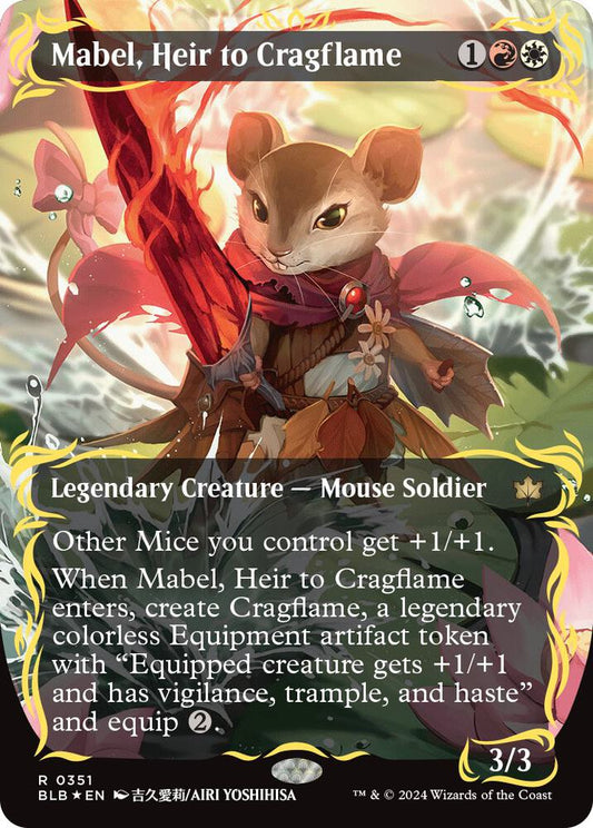 Mabel, Heir to Cragflame (Borderless) (Raised Foil) [Bloomburrow] 351