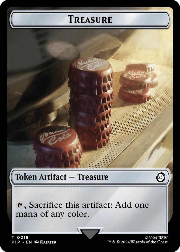 Treasure (0018) // Human Knight Double-Sided Token [Universes Beyond: Fallout] 18 // 2