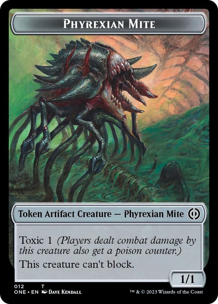 Phyrexian Mite (012) // Phyrexian Beast Double-Sided Token [Phyrexia: All Will Be One] 12 // 6