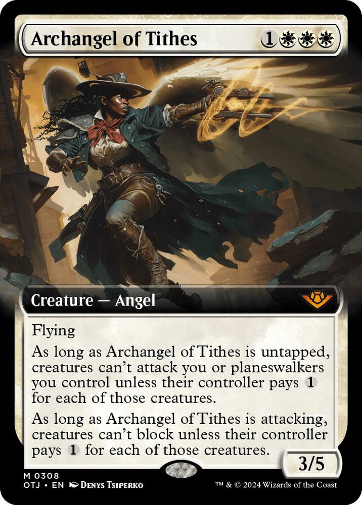 Archangel of Tithes (Extended Art) [Outlaws of Thunder Junction] 308